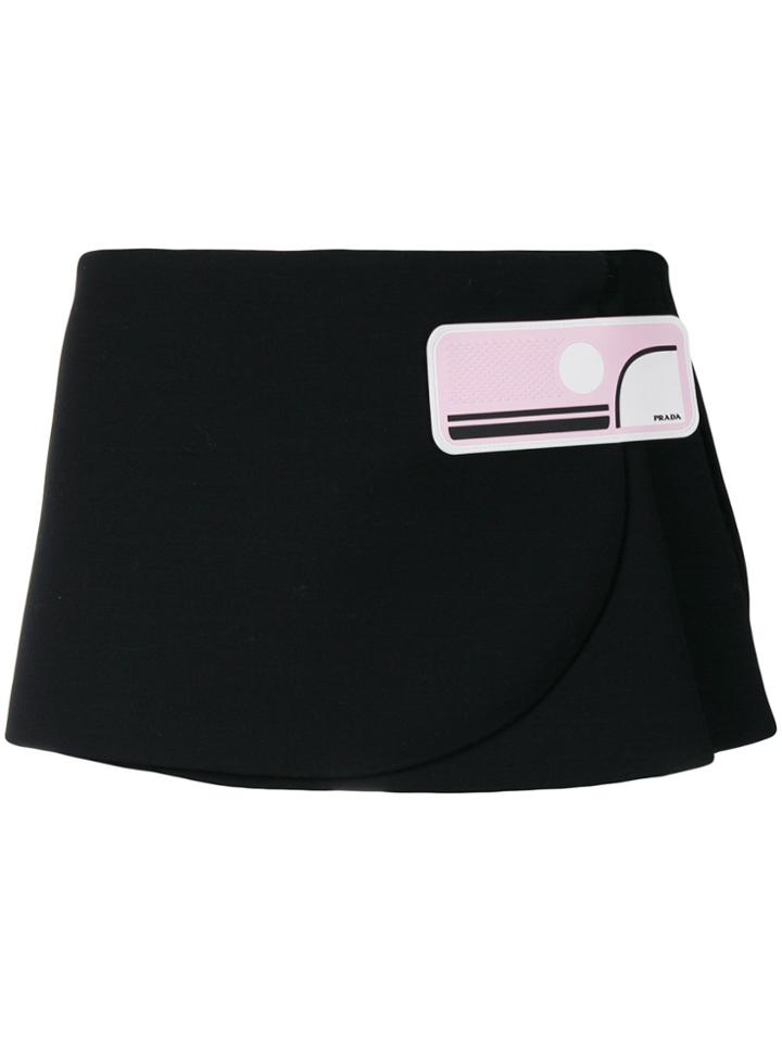 Prada Wrap Pelmut Skirt - Black