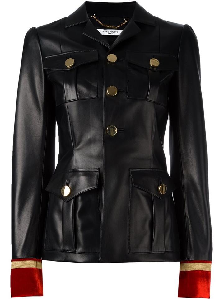 Givenchy Embroidered Cuff Fitted Jacket, Women's, Size: 38, Black, Viscose/silk/lamb Skin
