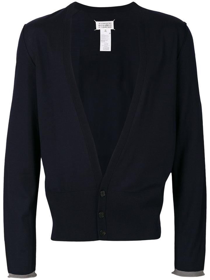 Maison Margiela Deep V-neck Cardigan - Blue