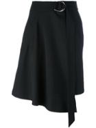 Veronique Leroy Asymmetric Skirt, Women's, Size: 36, Black, Wool/polyamide/spandex/elastane/silk