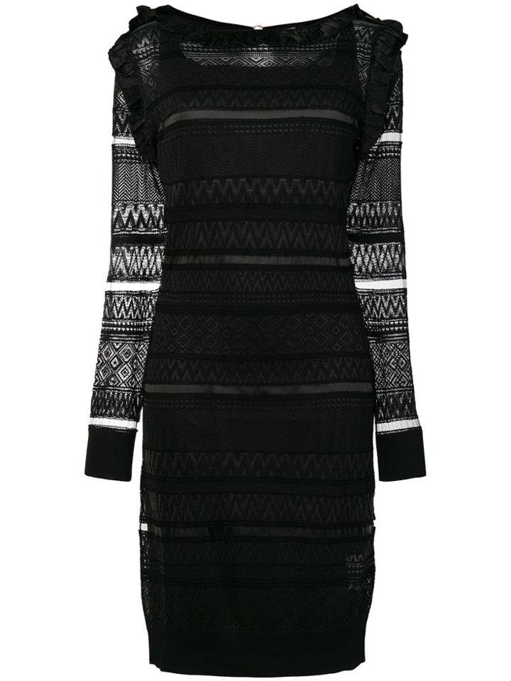 Cavalli Class Sheer Panelled Dress - Black