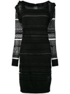 Cavalli Class Sheer Panelled Dress - Black