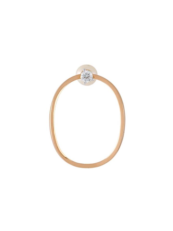 Delfina Delettrez Pearl And Crystal Loop Earrings, Women's, Yellow/orange