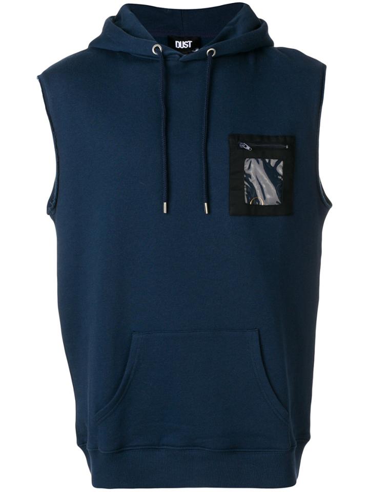 Dust Sleeveless Hooded Sweatshirt - Blue