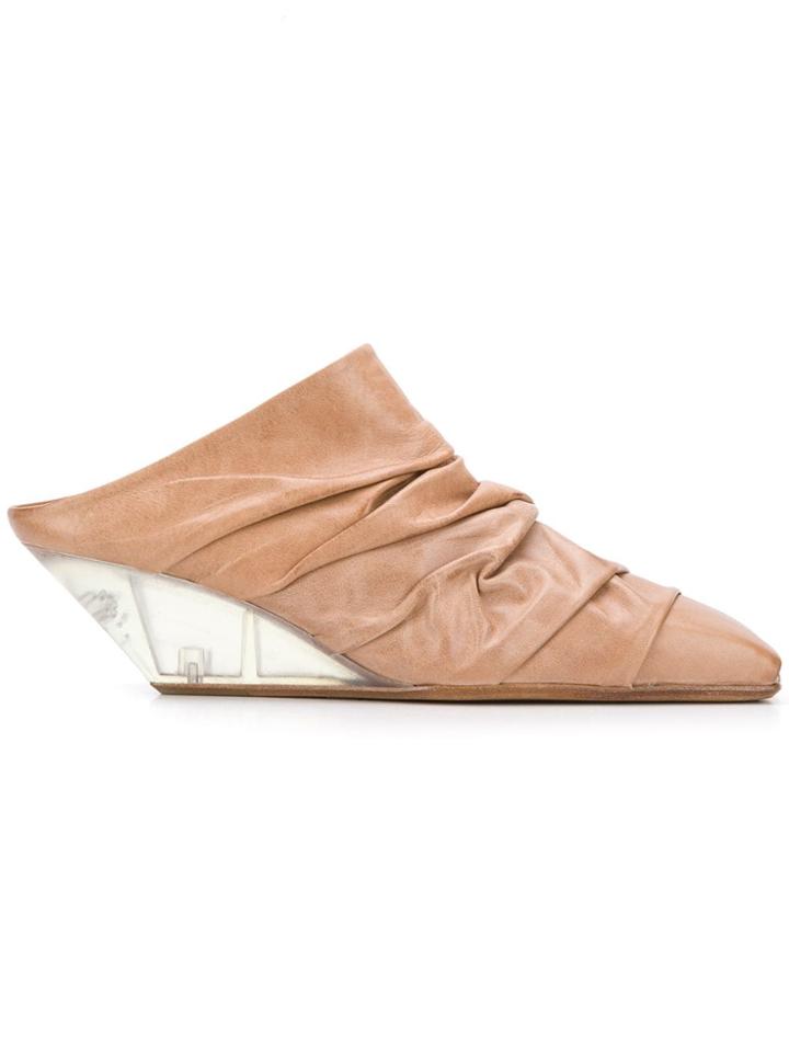Rick Owens Square Toe Mules - Neutrals