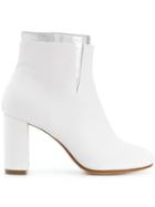 Mm6 Maison Margiela Metallic Detail Ankle Boots - White