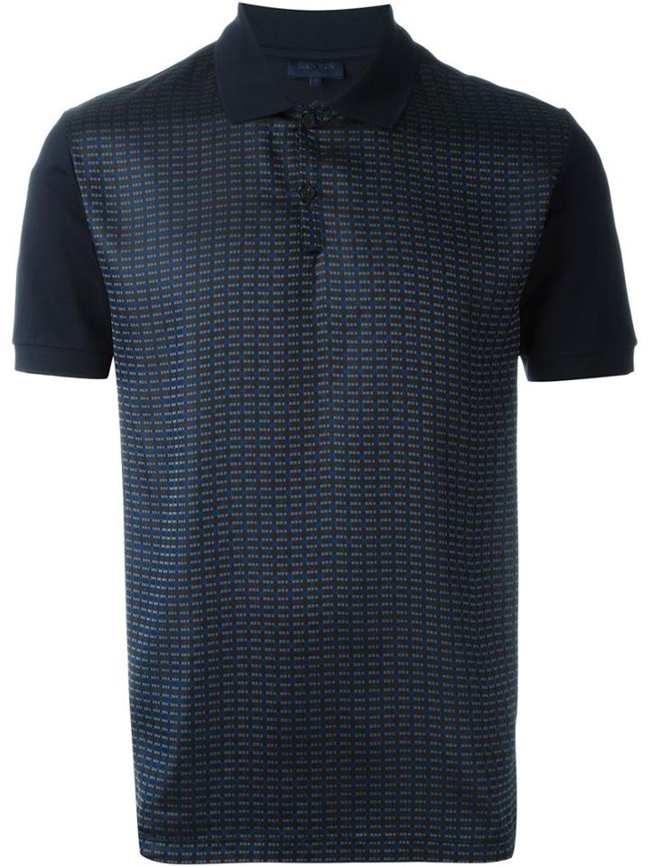 Lanvin Classic Polo Shirt, Men's, Size: Xl, Blue, Silk/cotton/viscose