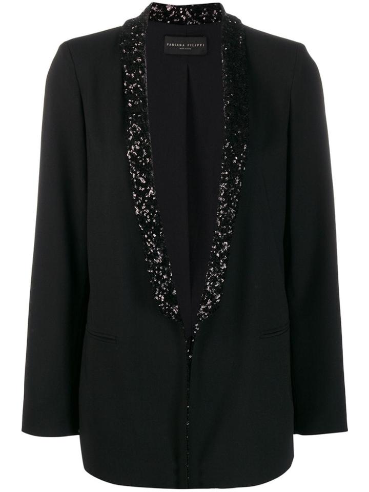 Fabiana Filippi Embellished-lapel Blazer - Black