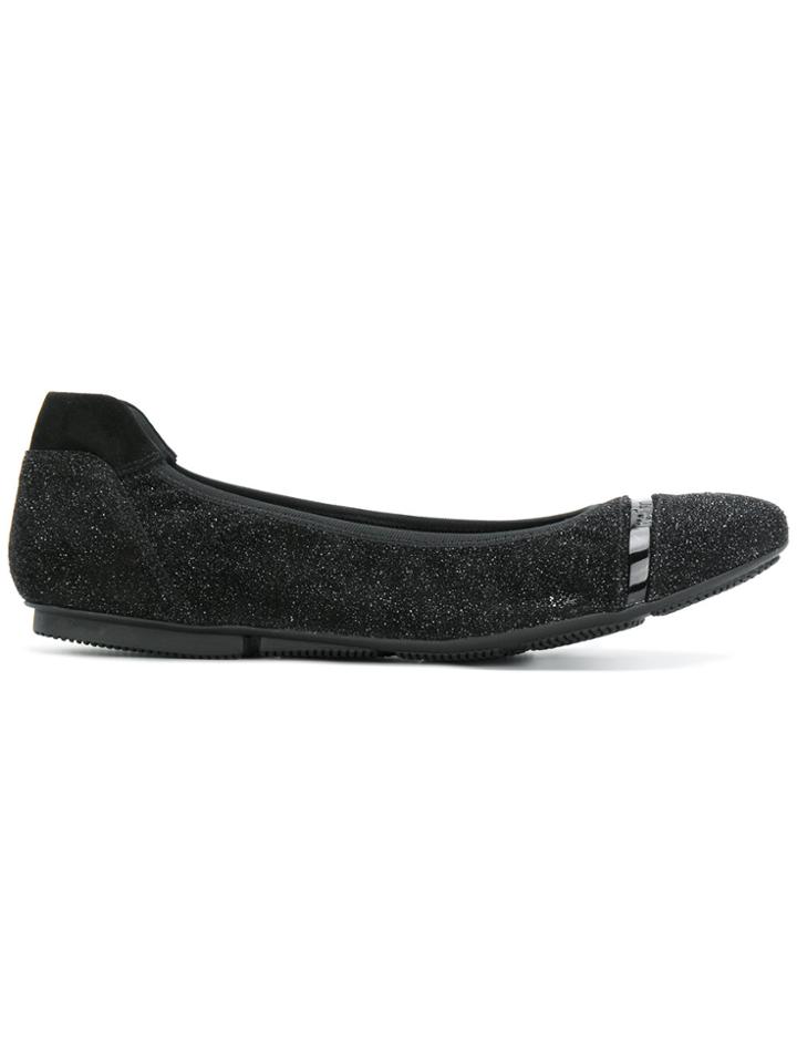Hogan Glitter Ballerina Pumps - Black