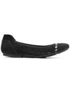 Hogan Glitter Ballerina Pumps - Black