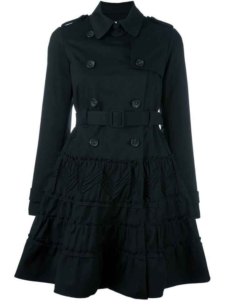 Red Valentino Double Breasted Flared Coat