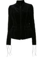 Haider Ackermann Laced Fitted Jacket, Women's, Size: 40, Black, Cotton/spandex/elastane/acetate
