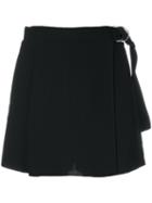 Carven - Belted Shorts - Women - Polyester/acetate/viscose - 38, Black, Polyester/acetate/viscose