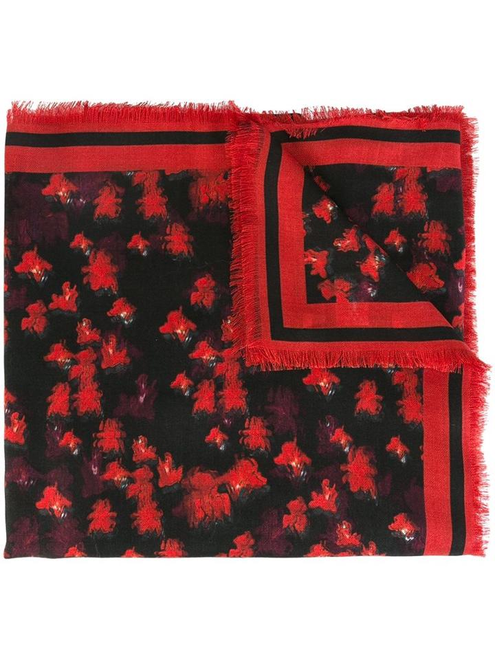 Givenchy Abstract Print Scarf, Women's, Black, Silk/virgin Wool