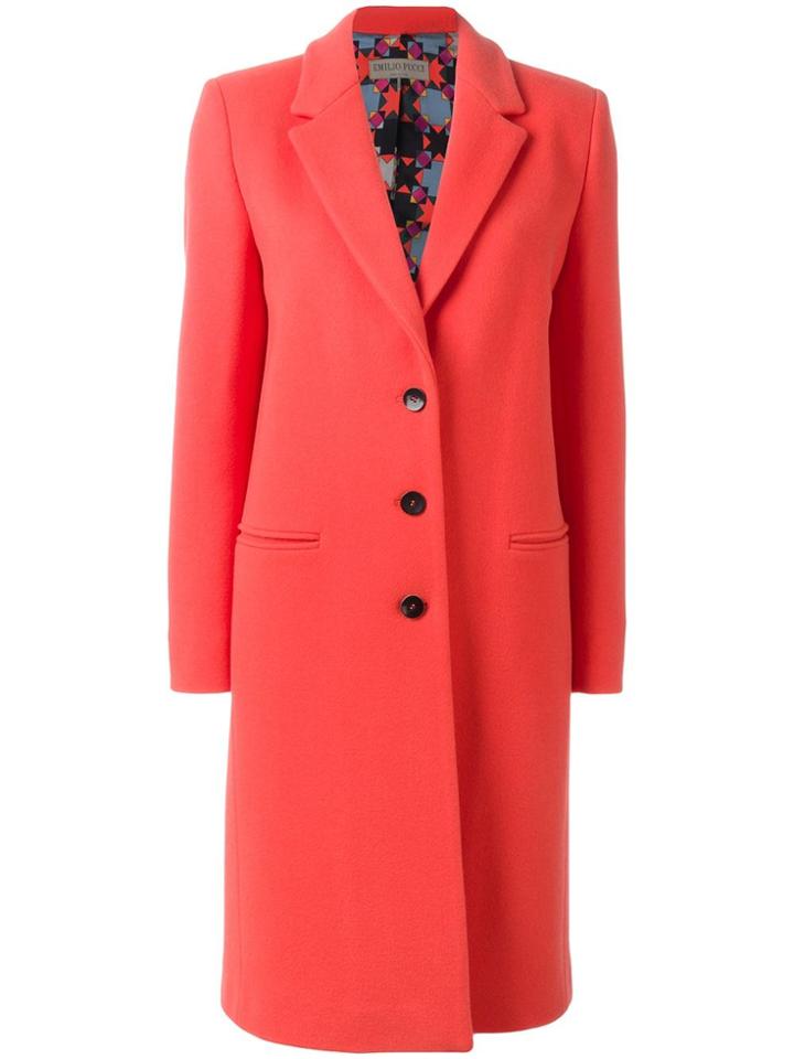 Emilio Pucci Classic Mid Coat - Red