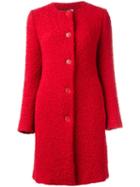 Love Moschino Single Breasted Coat, Women's, Size: 44, Red, Wool/alpaca/polyamide/cotton