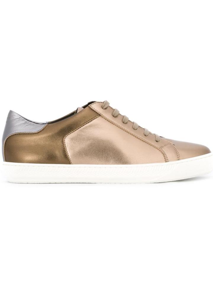 Giorgio Armani Paneled Metallic Sneakers