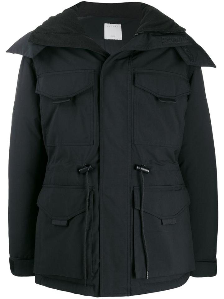 Sandro Paris Hooded Down Parka Coat - Black