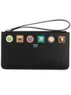 Fendi Rainbow Clutch Bag, Women's, Black, Calf Leather/metal