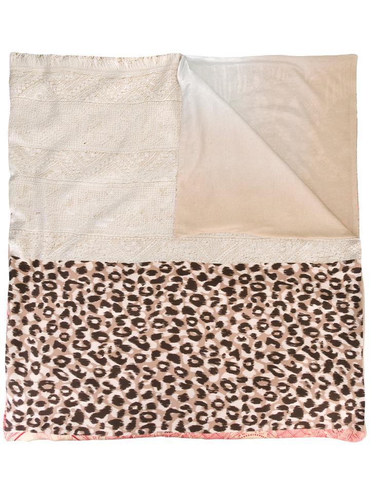 Pierre-louis Mascia Animal Print Scarf, Women's, Black, Silk/cotton