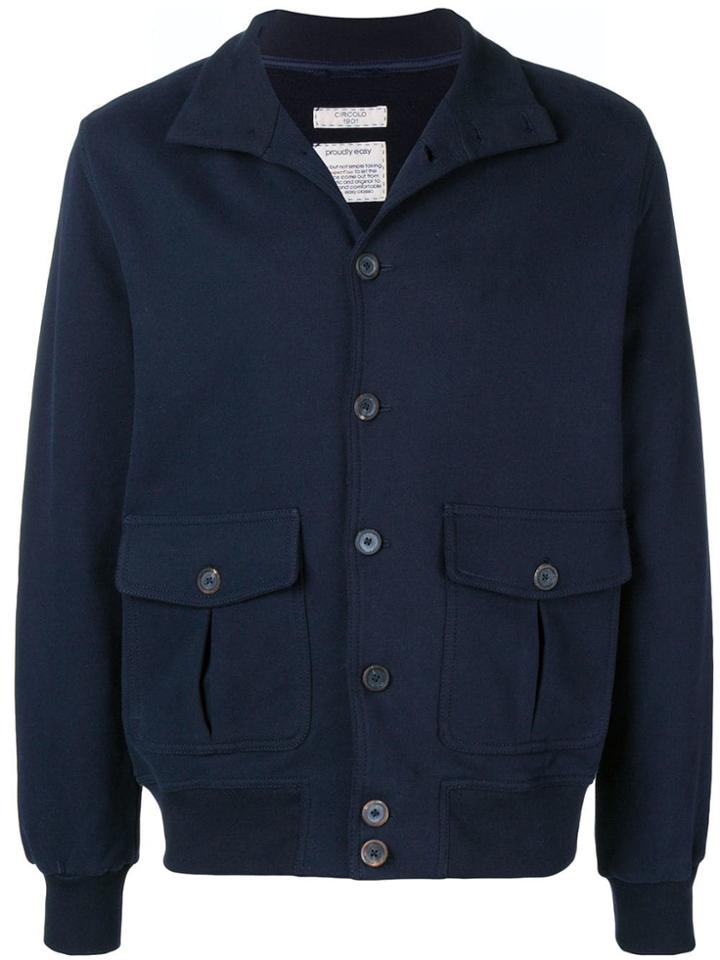 Circolo 1901 Buttoned Bomber Jacket - Blue