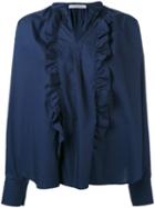 Vivetta - Ruffle Detail Blouse - Women - Cotton - 42, Blue, Cotton
