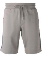 Moncler Contrast Stripe Shorts, Men's, Size: Medium, Grey, Cotton
