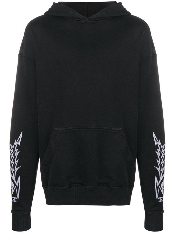 Rhude Tribal Printed Sleeved Hoodie - Black
