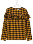 Touriste Check Print Blouse - Yellow & Orange