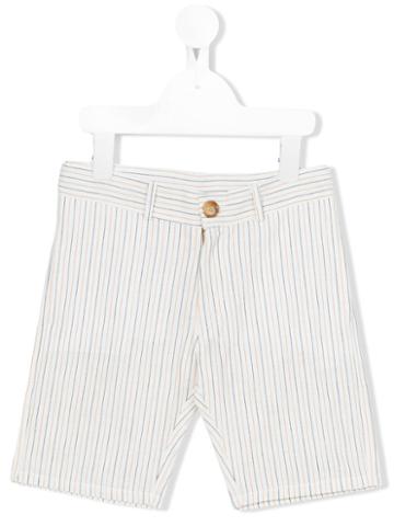 Violeta E Federico - Striped Shorts - Kids - Cotton - 4 Yrs, Yellow/orange