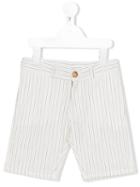 Violeta E Federico - Striped Shorts - Kids - Cotton - 4 Yrs, Yellow/orange