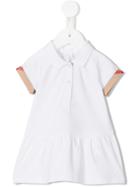 Burberry Kids - Check Trim Polo Shirt Dress - Kids - Cotton/spandex/elastane - 24 Mth, White