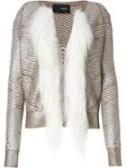 Andrea Bogosian Round Neck Knit Coat, Women's, Size: Medium, Nude/neutrals, Spandex/elastane/viscose/calf Hair