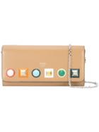 Fendi Continental Wallet With Chain - Nude & Neutrals