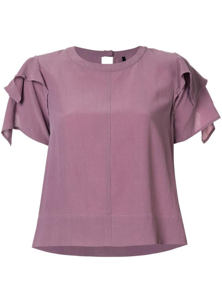 Taylor Adorn Ruffled Sleeve Top - Purple