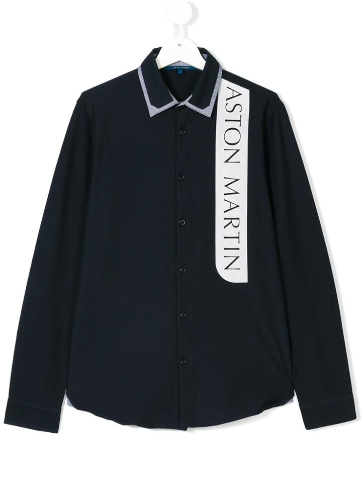 Aston Martin Kids Teen Logo Print Shirt - Blue