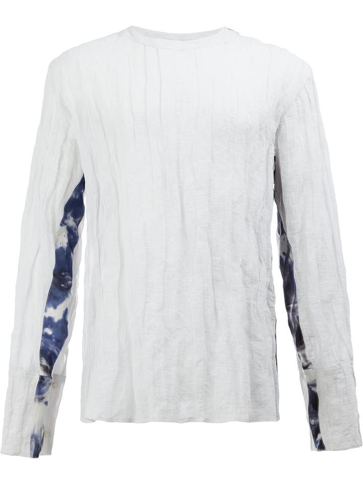 Yang Li Arm Detail Semi-sheer T-shirt, Men's, Size: 50, White, Cotton/metallic Fibre