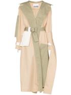 Ganni Hazel Deconstructed Cotton Trench Coat - Neutrals