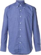 Simeone Napoli Checked Shirt, Men's, Size: 40, Blue, Cotton