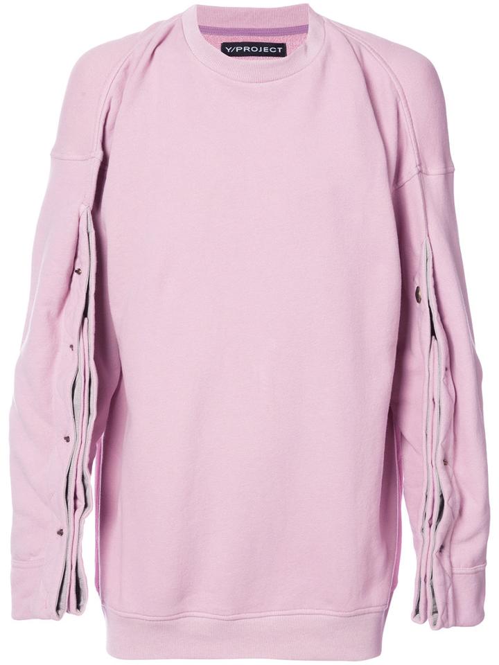Y / Project - Crew Neck Sweatshirt - Men - Cotton/spandex/elastane - S, Pink/purple, Cotton/spandex/elastane