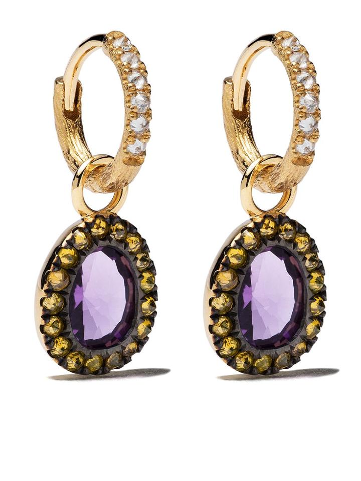 Annoushka 18kt Gold Diamond Drop Earrings - 18ct Yellow Gold