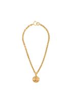 Chanel Vintage Round Cc Plate Charm Necklace - Gold