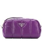 Prada Logo Plaque Makeup Bag - Purple