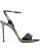 Casadei Ankle Strap Stiletto Sandals - Silver