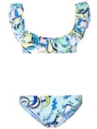 Emilio Pucci Ruffled Printed Bikini Set - Blue