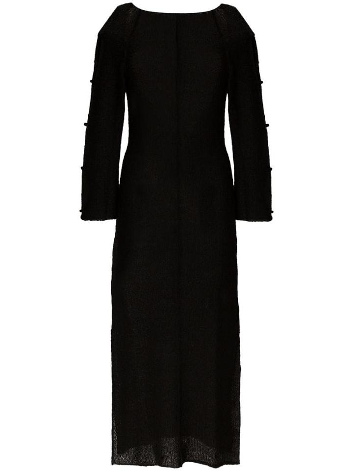 Eckhaus Latta Cutout Knitted Midi Dress - Black