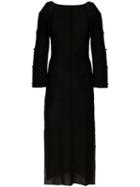 Eckhaus Latta Cutout Knitted Midi Dress - Black