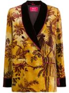 F.r.s For Restless Sleepers Foliage Patterned Textured Blazer - Yellow
