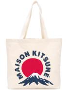 Maison Kitsuné 'mont Fuji' Tote Bag, Adult Unisex, Nude/neutrals, Cotton