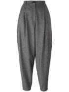 Dolce & Gabbana Herringbone Tweed Harem Trousers, Women's, Size: 38, Black, Cotton/polyester/wool
